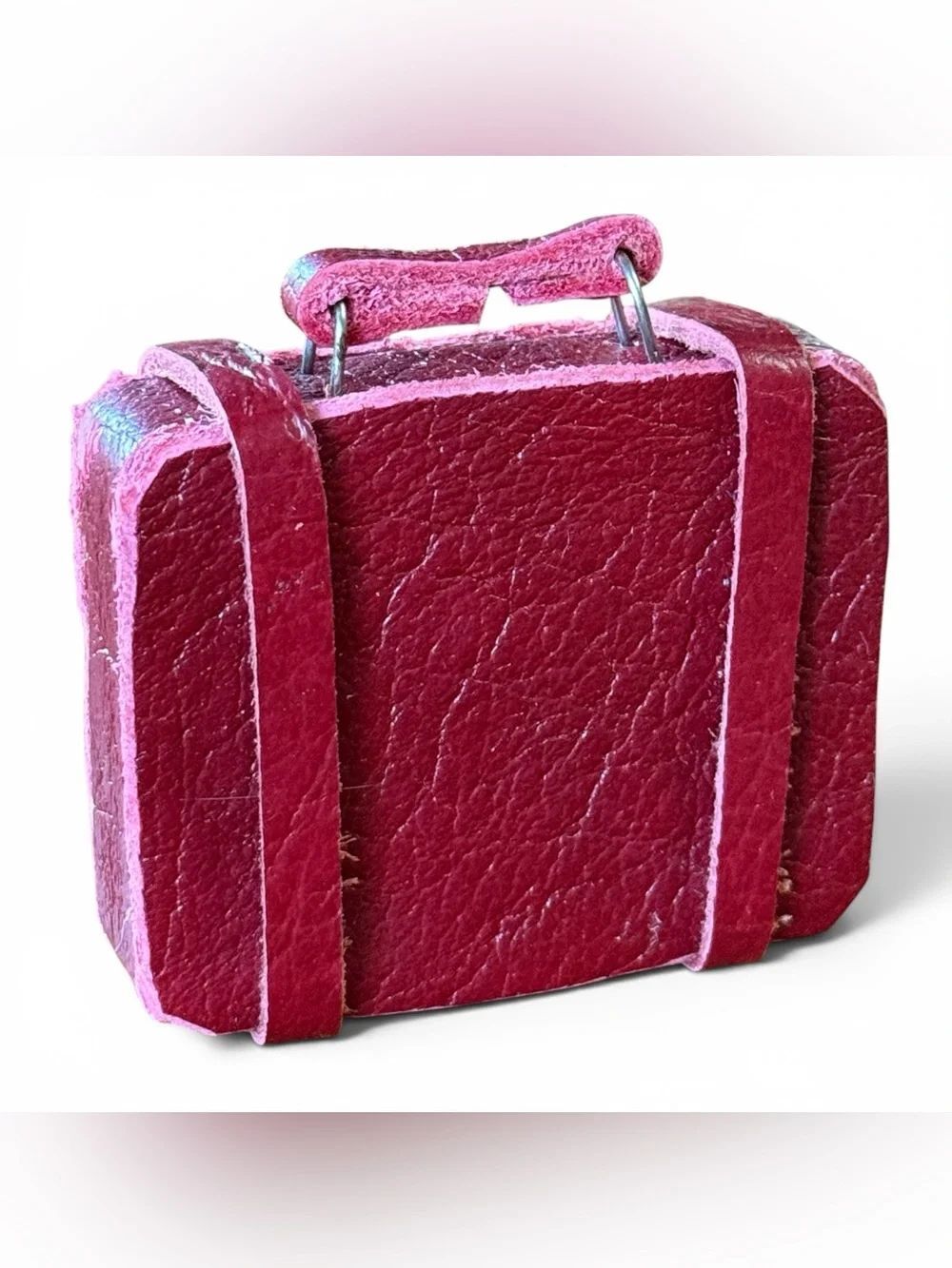 Miniature Suitcase 2” x 2” close to 1:12 scale representing a standard 24” x 24”